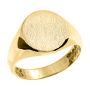 Gold Oval Engravable Men's Signet Ring