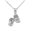 White Gold Baby Girl Shoes Charm Pendant Necklace