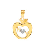Gold New York Big Apple Diamond Pendant Necklace