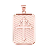 Rose Gold Maronite Cross Pendant Necklace