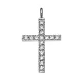 Elegant White Gold Diamond Cross Pendant Necklace