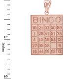 Rose Gold Bingo Card Square Tile Pendant Necklace