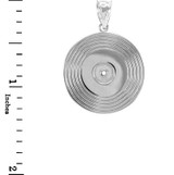 Sterling Silver Vinyl Disc Music Recoring Pendant Necklace