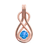 Infinity Rope December Birthstone Blue Topaz Rose Gold Pendant Necklace