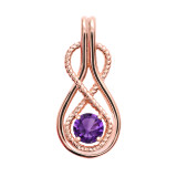Infinity Rope February Birthstone Amethyst Rose Gold Pendant Necklace