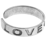 "LOVE" White Gold Toe Ring