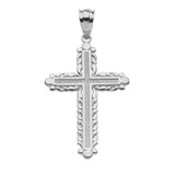 White Gold Passion Cross Pendant Necklace