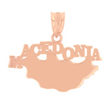Rose Gold Republic of Macedonia Country Pendant Necklace Rose Gold Republic of Macedonia Country Pendant Necklace