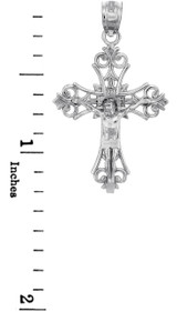 White Gold Crucifix Pendant - The Faith Crucifix