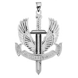 Sterling Silver Who Dares Wins Pendant Necklace