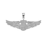 Sterling Silver Saudi Arabian Air Force Wings Pendant Necklace