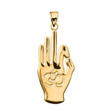 Yellow Gold Stay Calm OHM Hand