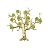 14K Yellow Gold Peridot (LCP) Tree Necklace 