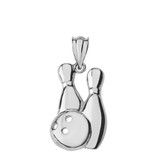 Solid White Gold Bowling Pendant Necklace
