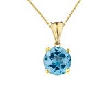 10K Yellow Gold December Birthstone Blue Topaz (LCBT) Pendant Necklace & Earring Set