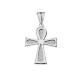 Sacred Ankh Cross Pendant Necklace in Sterling Silver