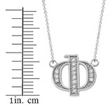 14K Solid White Gold Armenian Alphabet Diamond Initial "F" Necklace
