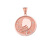 Designer Diamond Virgo Constellation Pendant Necklace in Rose Gold