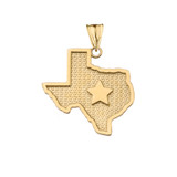 Texas Lone Star Map Silhouette in Yellow Gold