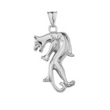 White Gold Panther Pendant Necklace