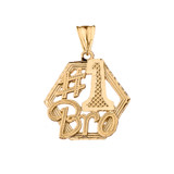 #1 Best Brother Pendant Necklace in Yellow Gold