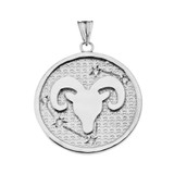 Designer Diamond Aries Constellation Pendant Necklace in White Gold