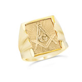 MenŸ??s Masonic Ring in Yellow Gold