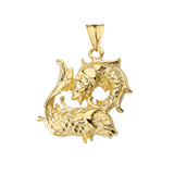 Pisces Pendant Necklace in Yellow Gold