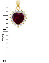 Love and Heart Gold Pendants - 10K Gold Heart Pendant with Cubic Zirconias