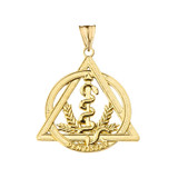 Dentistry Symbol Pendant Necklace in Yellow Gold