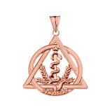 Dentistry Symbol Pendant Necklace in Rose Gold