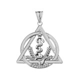 Dentistry Symbol Pendant Necklace in White Gold