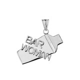 Cocktail Shaker Bar Woman Pendant Necklace in Sterling Silver