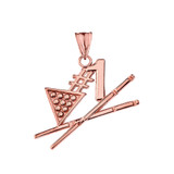 #1 Billiards Player Pendant Necklace in Rose Gold