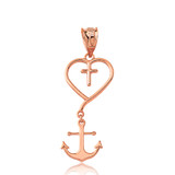 Jesus is the Anchor of My Soul Pendant Necklace in Rose Gold