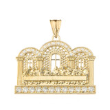 Diamond The Last Supper Pendant Necklace in Gold (Yellow/Rose/White)