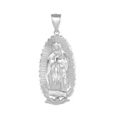 Our Lady Of Guadalupe Pendant Necklace in .925 Sterling Silver (Medium)