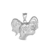 Poodle Head Pendant Necklace in Sterling Silver