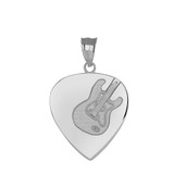 Guitar Pick Pendant Necklace in Sterling Silver