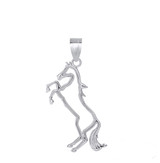 Jumping Stallion Horse Pendant Necklace in Sterling Silver