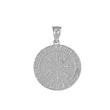 Vegvisir Viking Compass Pendant Necklace in Sterling Silver