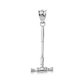 Judge Auctioneer Gavel Pendant Necklace in Sterling Silver