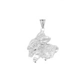 Rabbit Pendant Necklace In Sterling Silver