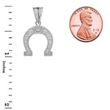 Horsehoe Charm Pendant Necklace in Sterling Silver (Large)