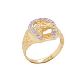 Diamond Horseshoe Ring in Gold (Yellow/Rose/White)