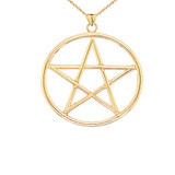Large Pentagram Pendant in Gold (Yellow/Rose/White)