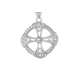 Celtic Knot Cross Protector Shield in Sterling Silver