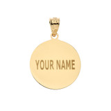 Yellow Gold Personalized Baseball/Softball Engravable Name & Number Sports Pendant