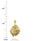 Gold Native American Apache 3D Charm Necklace (Available in Yellow/Rose/White Gold) Gold Native American Apache 3D Charm Necklace (Available in Yellow/Rose/White Gold)