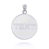 White Gold Personalized Cancer Text Pendant 